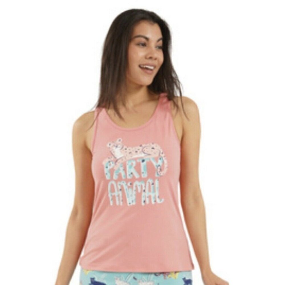 Women's Nite Nite Munki Munki Tank Pajama Top - Party Animal Size XXL